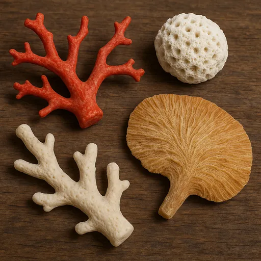 Coral and similar materials, unworked